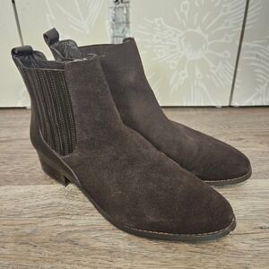 Donald J Pliner Neave Brown Suede Ankle Chelsea Boots Side Zip 9.5